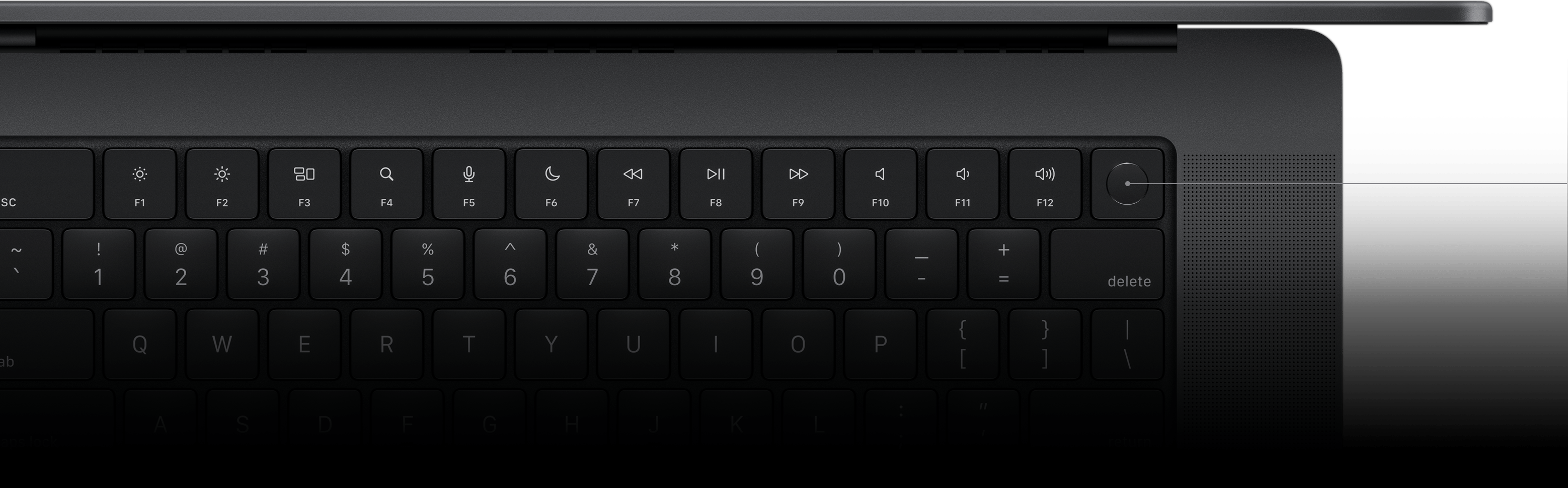 Ubicación de la tecla de Touch ID en el Magic Keyboard.